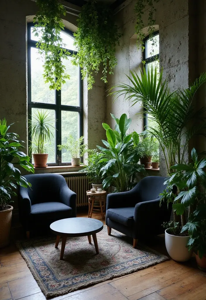 29 Guest Rooms with Black Furniture That Add Bold Style - 18. Urban Jungle Escape