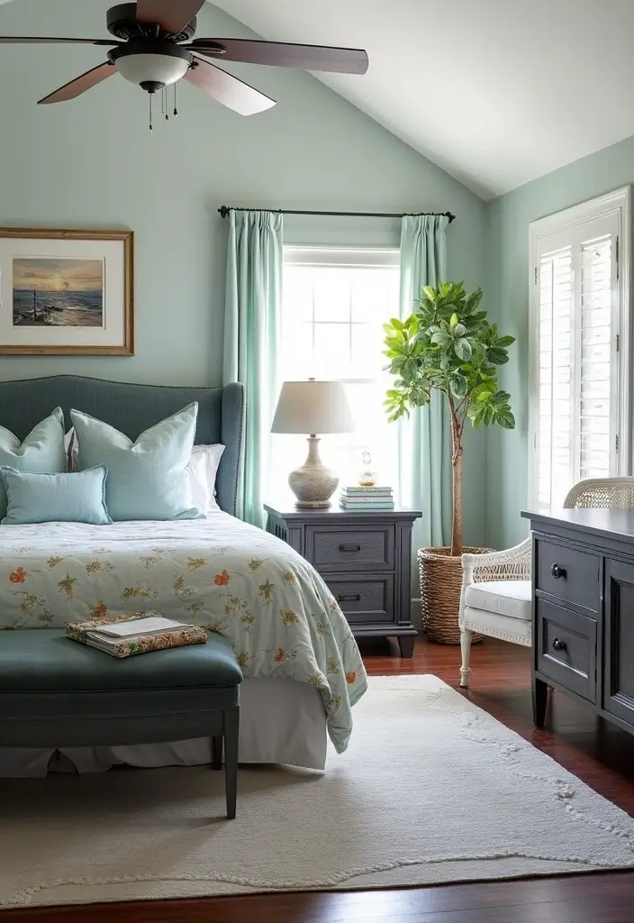 29 Guest Rooms with Black Furniture That Add Bold Style - 28. Coastal Vibes with Black Accents