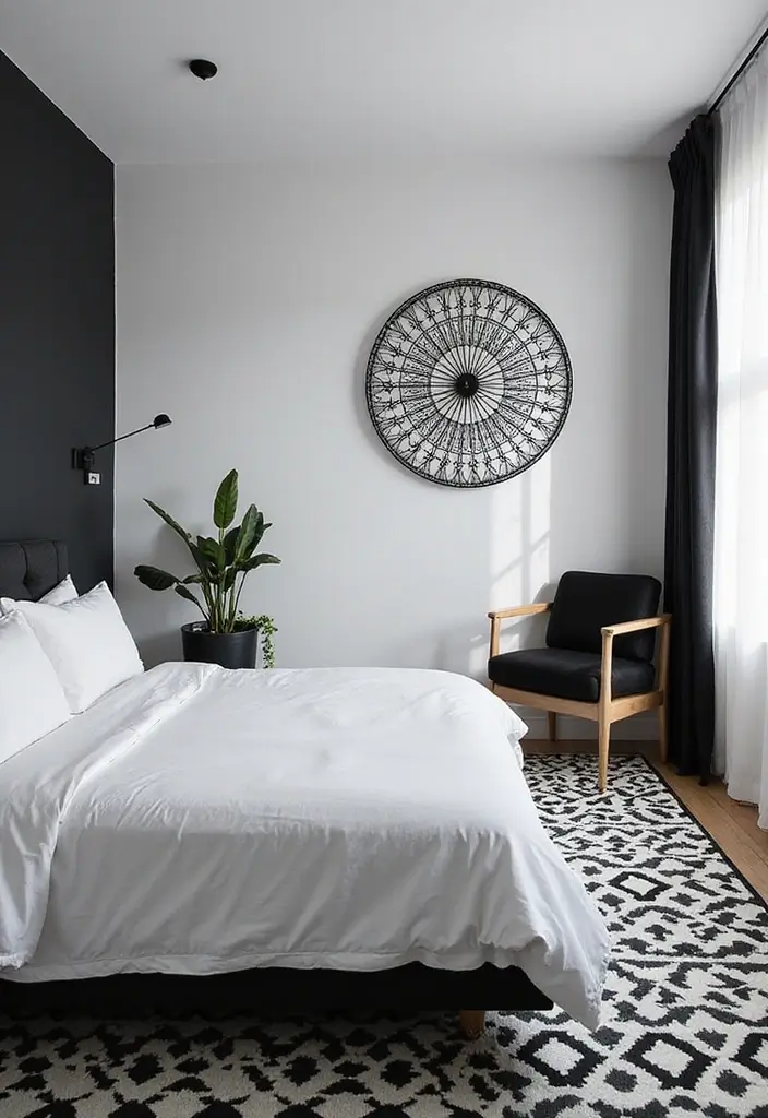29 Guest Rooms with Black Furniture That Add Bold Style - 5. Monochrome Magic