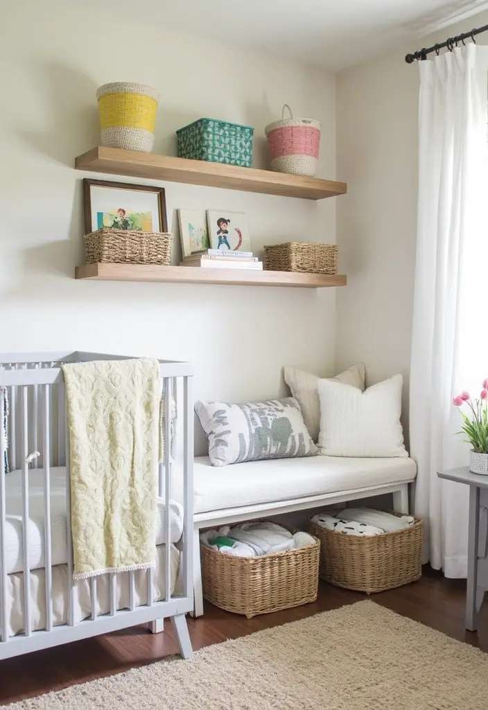 29 Nursery and Guest Room Combo Ideas Parents Swear By - 2. Stylish Storage Solutions
