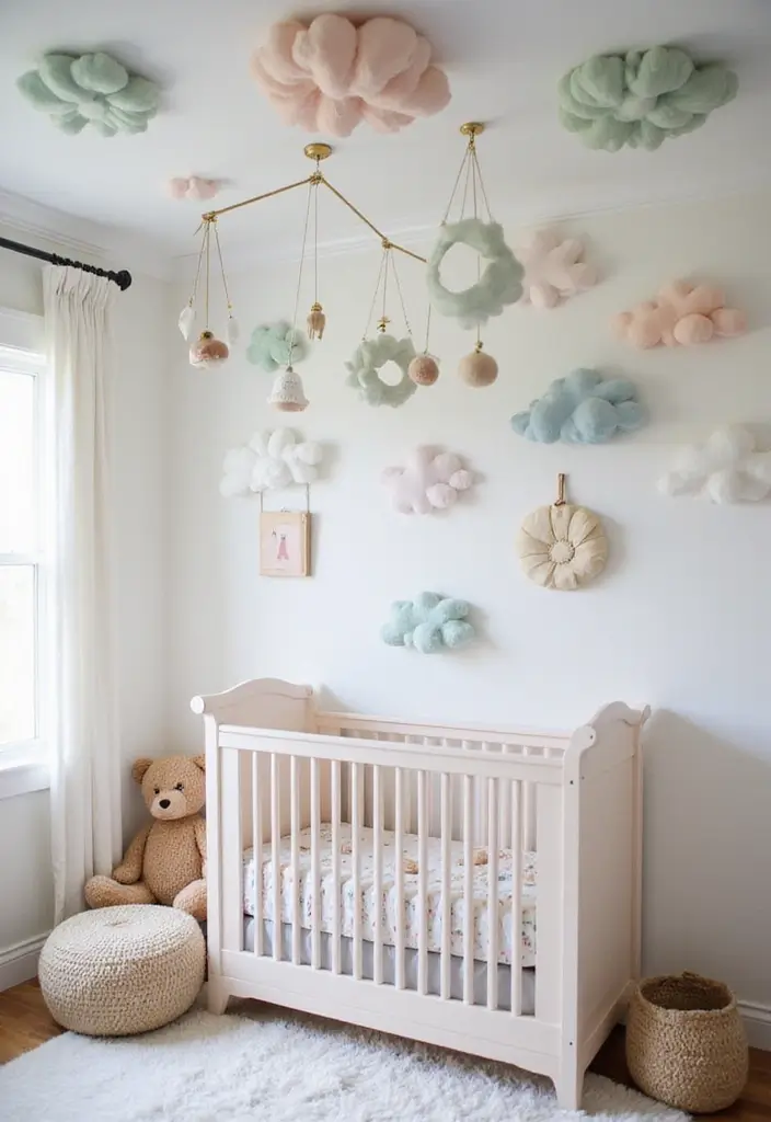 29 Nursery and Guest Room Combo Ideas Parents Swear By - 22. Playful Ceiling Decor