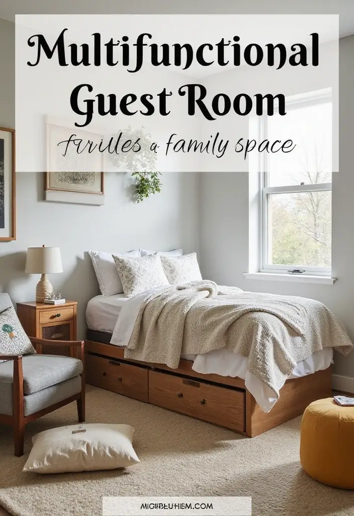 29 Trundle Bed Guest Room Designs That Maximize Sleeping Space - 10. Functional Family Room