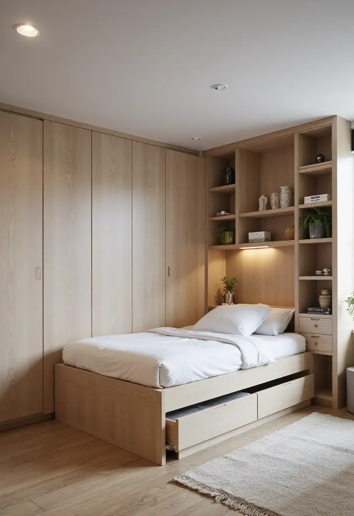 29 Trundle Bed Guest Room Designs That Maximize Sleeping Space - 12. Smart Storage Solutions