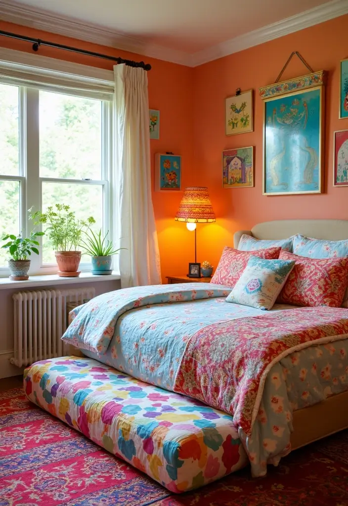 29 Trundle Bed Guest Room Designs That Maximize Sleeping Space - 3. Bright and Colorful