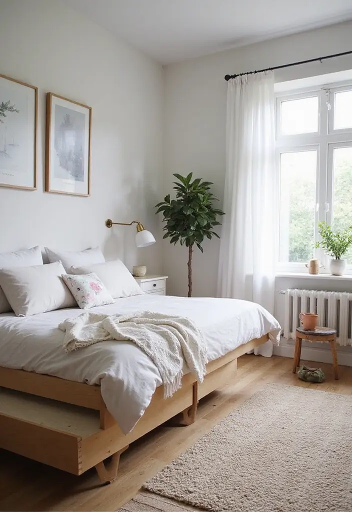 29 Trundle Bed Guest Room Designs That Maximize Sleeping Space - 8. Scandinavian Simplicity