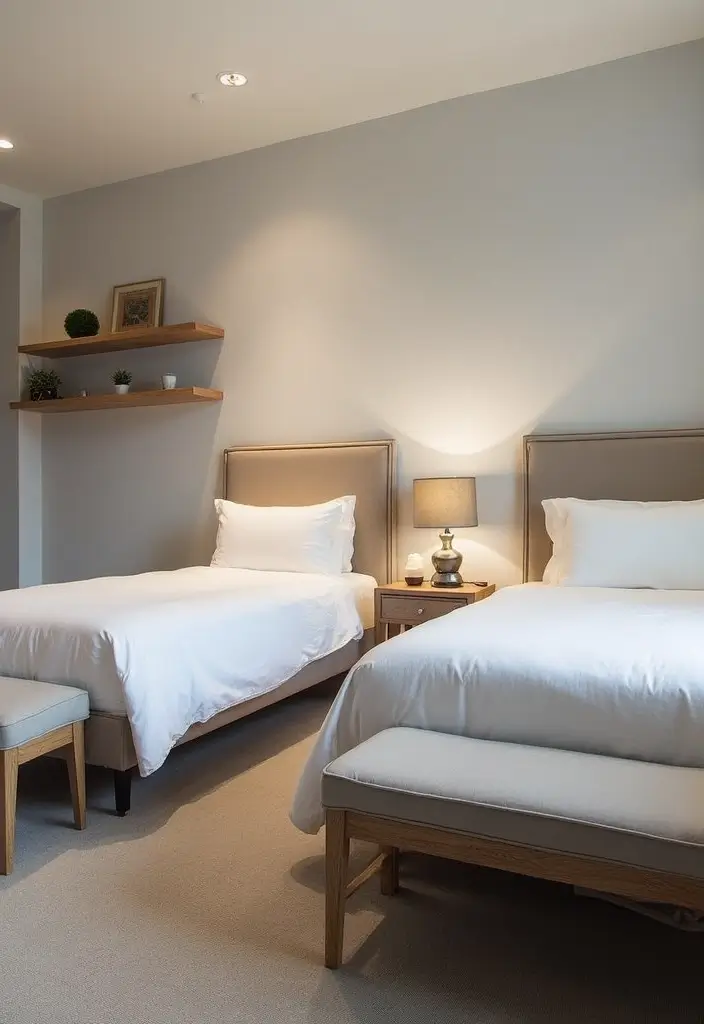 29 Twin Beds Guest Room Designs Perfect for Families - 1. Modern Minimalism