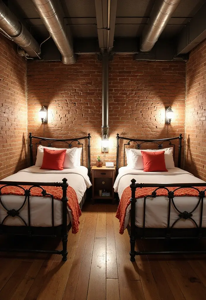 29 Twin Beds Guest Room Designs Perfect for Families - 12. Industrial Edge