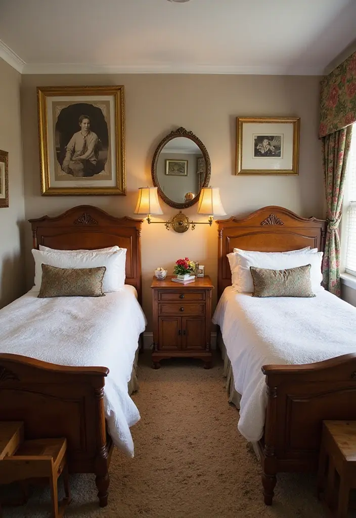 29 Twin Beds Guest Room Designs Perfect for Families - 20. Family Heritage