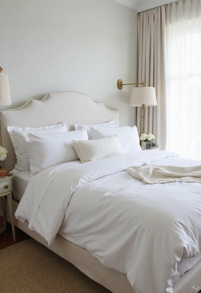 29 White Guest Room Ideas That Look Fresh and Bright - 11. Choose Quality Bedding