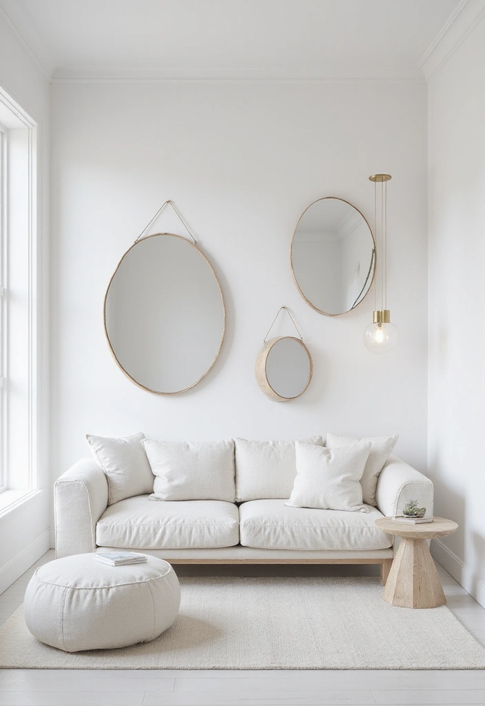 29 White Guest Room Ideas That Look Fresh and Bright - 13. Play with Shapes and Lines