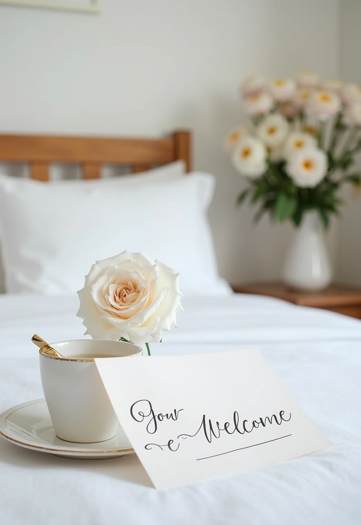 29 White Guest Room Ideas That Look Fresh and Bright - 21. Emphasize a Warm Welcome