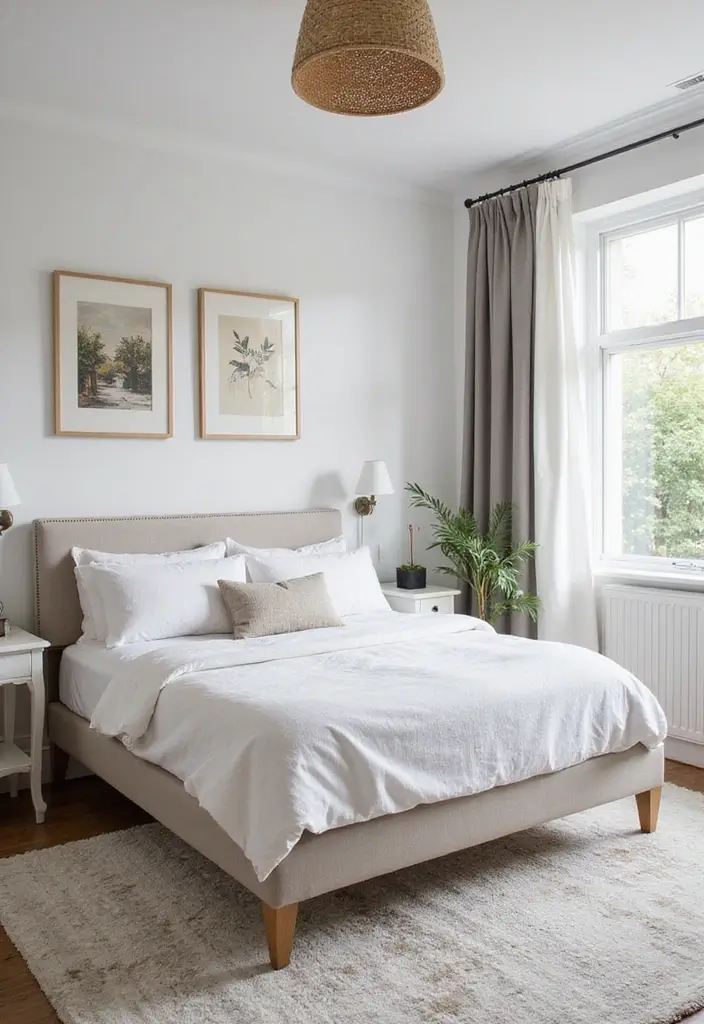29 White Guest Room Ideas That Look Fresh and Bright - 24. Mix Modern with Vintage