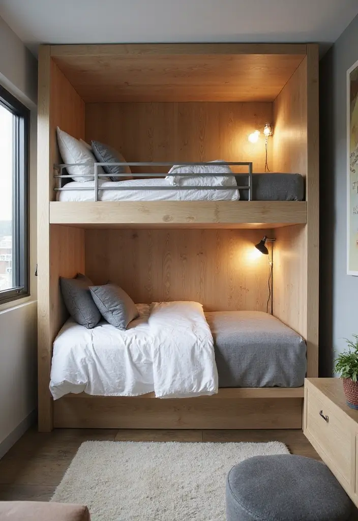 30 Bunk Beds for Guest Room Ideas Perfect for Extra Guests - 17. Tech Savvy Bunk Beds