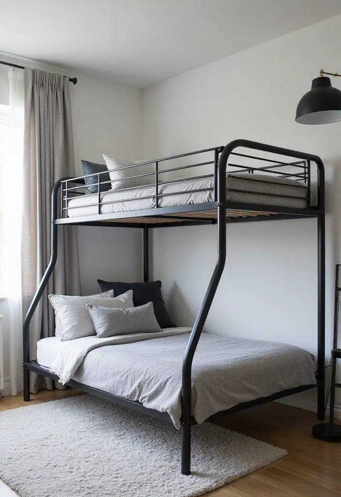 30 Bunk Beds for Guest Room Ideas Perfect for Extra Guests - 2. Modern Minimalism with Sleek Bunk Beds