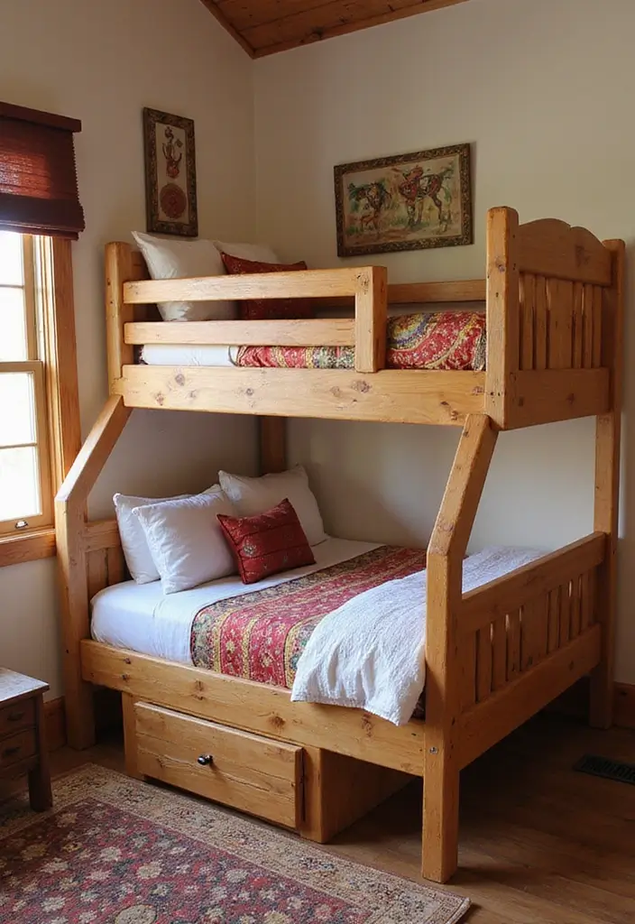 30 Bunk Beds for Guest Room Ideas Perfect for Extra Guests - 20. Southwestern Style Bunk Beds