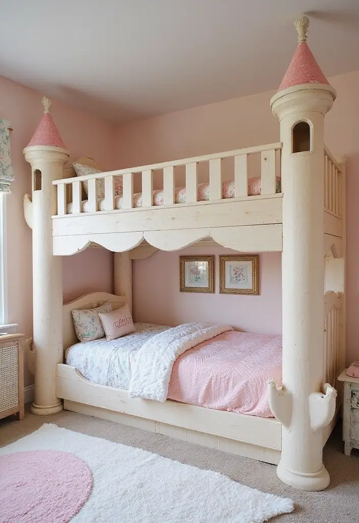 30 Bunk Beds for Guest Room Ideas Perfect for Extra Guests - 21. Charming Fairy Tale Bunk Beds
