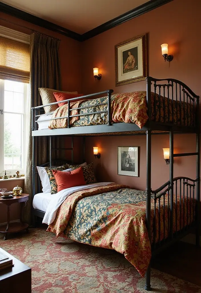 30 Bunk Beds for Guest Room Ideas Perfect for Extra Guests - 25. Art Deco Bunk Beds