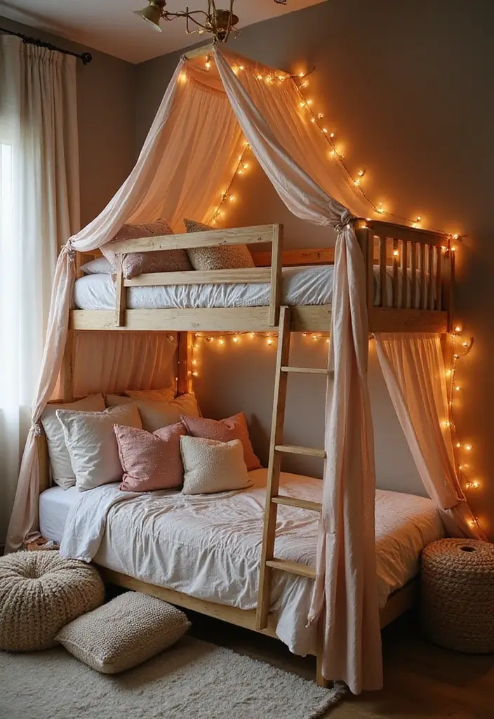 30 Bunk Beds for Guest Room Ideas Perfect for Extra Guests - 6. Cozy Canopy Bunk Beds