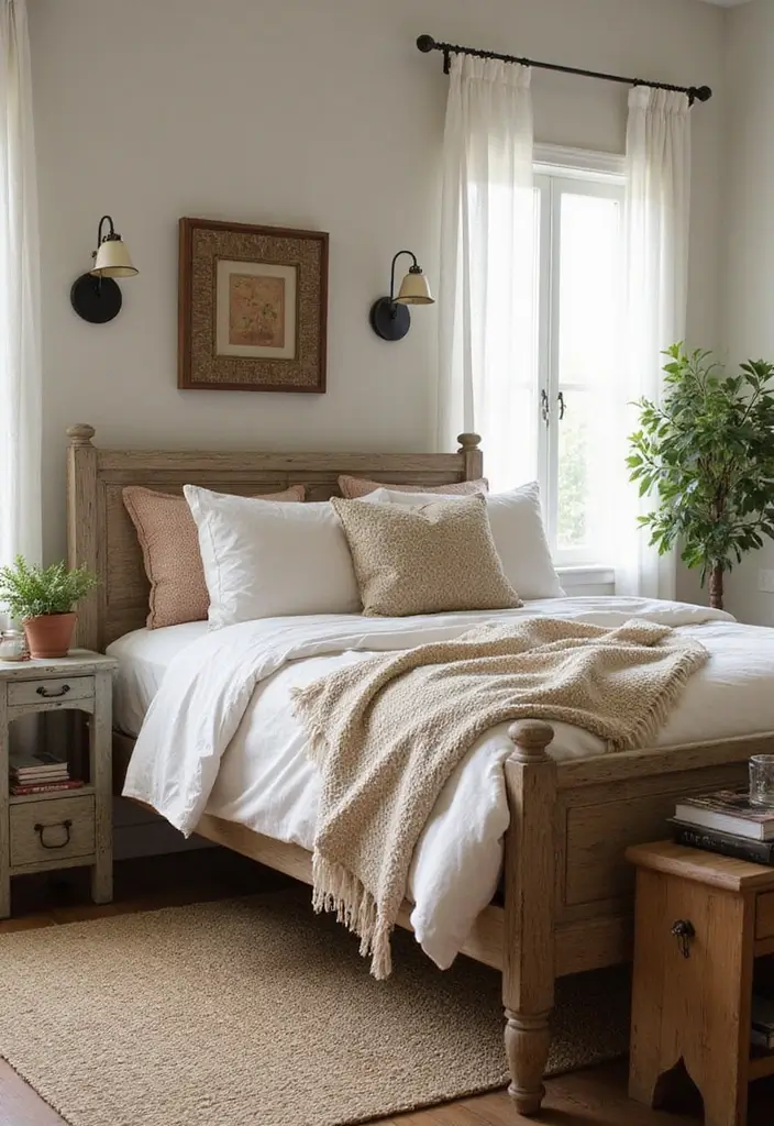 30 Cottage Guest Room Ideas Full of Warmth and Comfort - 1. Vintage Furniture Finds