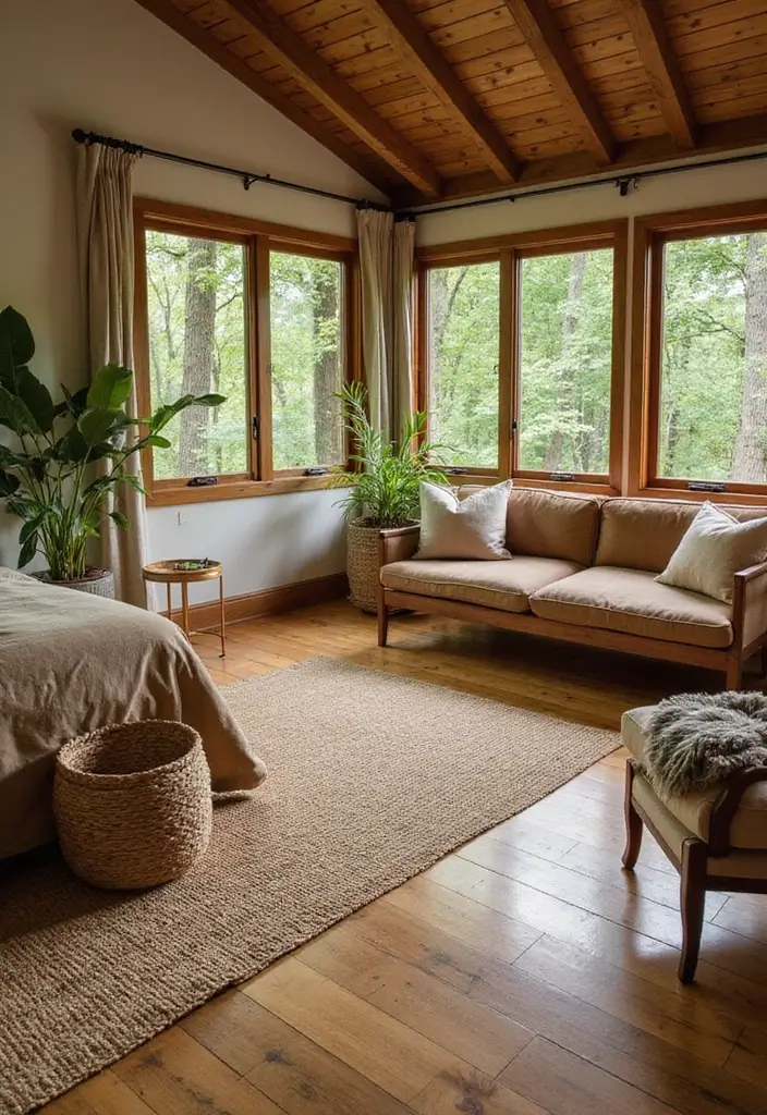 30 Cottage Guest Room Ideas Full of Warmth and Comfort - 11. Sustainable Flooring Options