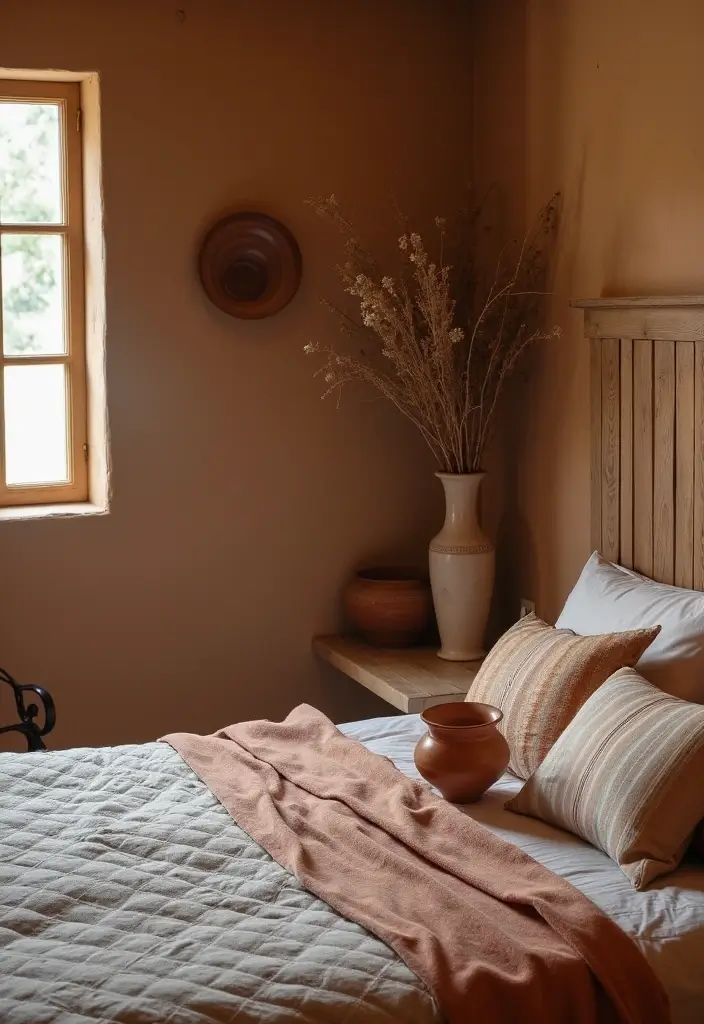 30 Cottage Guest Room Ideas Full of Warmth and Comfort - 28. Handcrafted Pottery