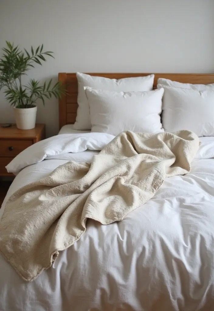 30 Cottage Guest Room Ideas Full of Warmth and Comfort - 3. Eco-Friendly Bedding