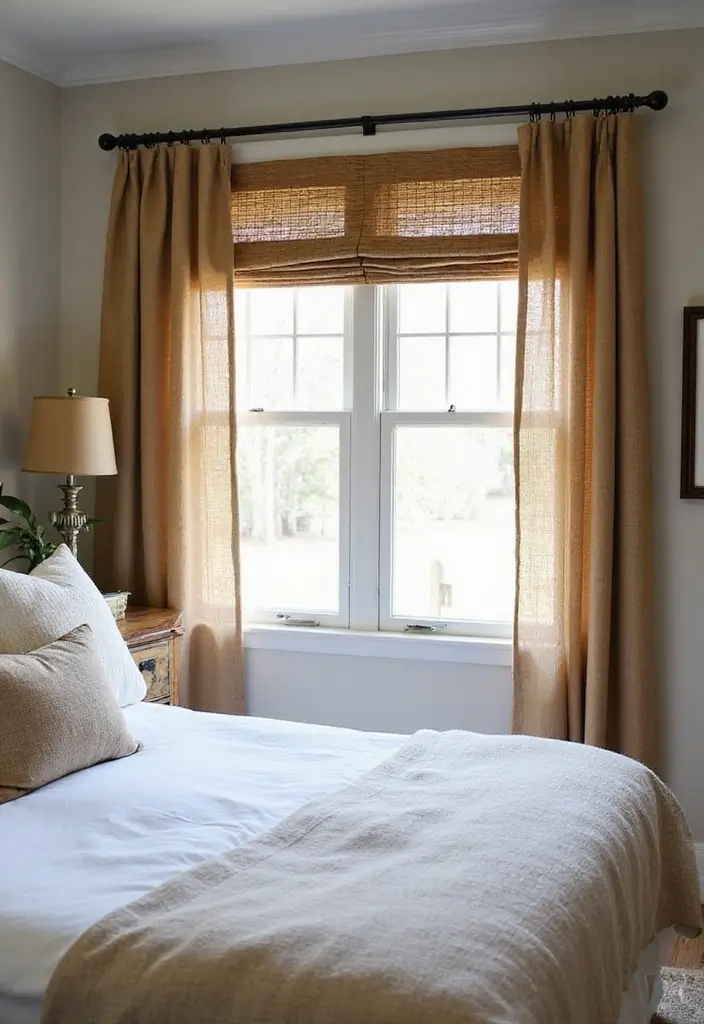 30 Farmhouse Guest Room Inspirations Full of Cozy Charm - 13. Rustic Window Treatments