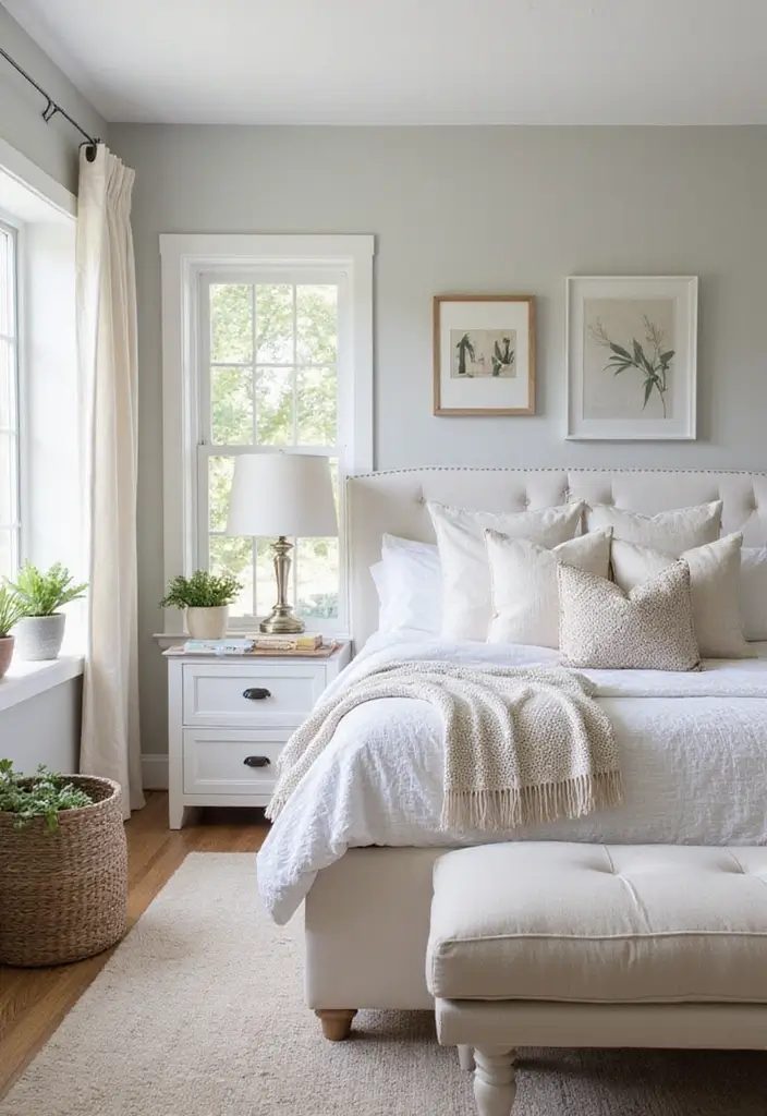 30 Farmhouse Guest Room Inspirations Full of Cozy Charm - 20. Clutter-Free Zones