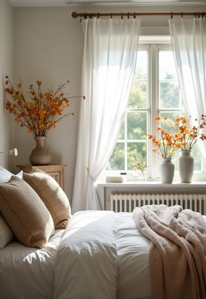 30 Farmhouse Guest Room Inspirations Full of Cozy Charm - 21. Seasonal Decor Touches