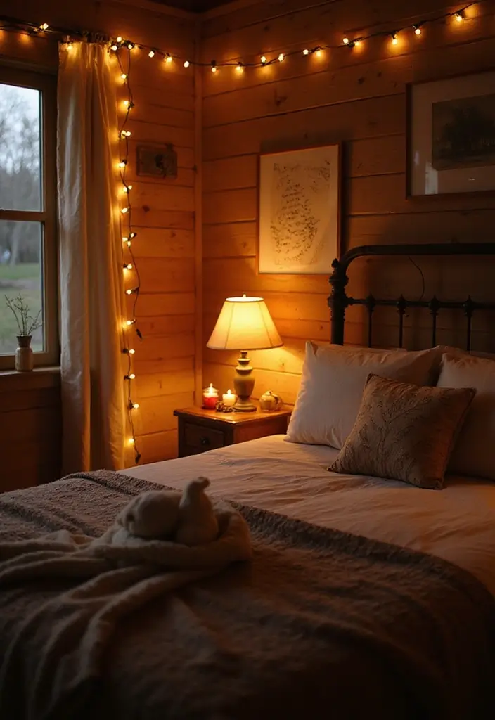 30 Farmhouse Guest Room Inspirations Full of Cozy Charm - 5. Soft Lighting Solutions