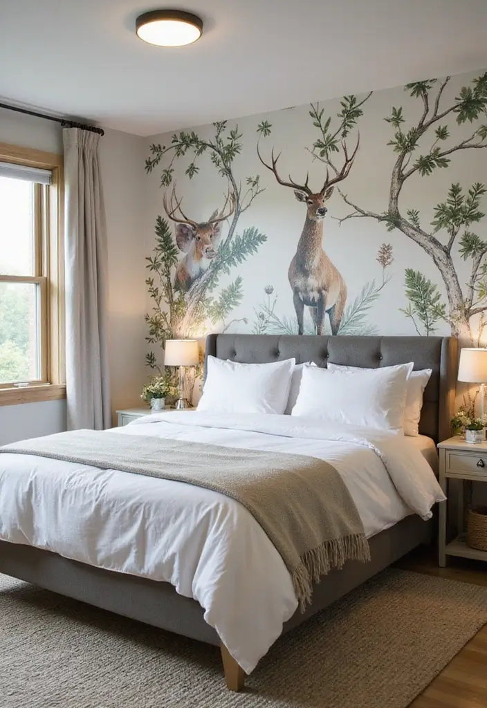 30 Guest Room Wallpaper Designs That Transform the Walls 12 30 Guest Room Wallpaper Designs That Transform the Walls - 12. Eco-Conscious Prints