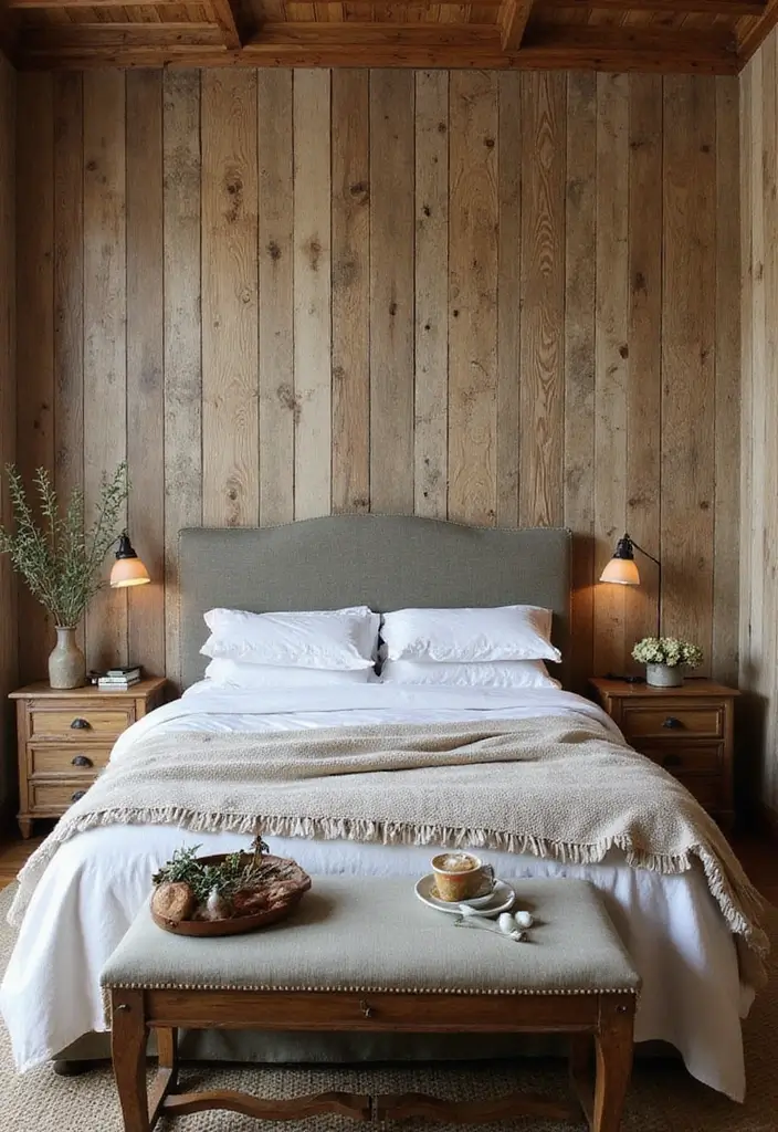 30 Guest Room Wallpaper Designs That Transform the Walls 21 30 Guest Room Wallpaper Designs That Transform the Walls - 21. Rustic Charm
