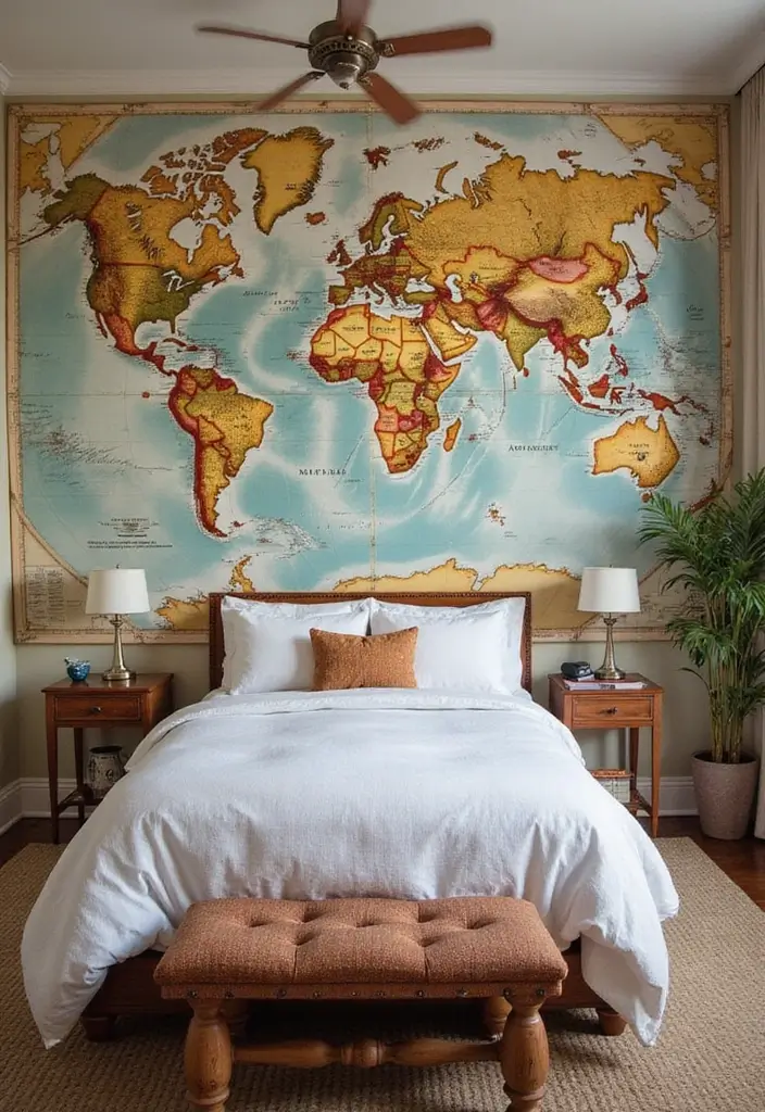 30 Guest Room Wallpaper Designs That Transform the Walls 26 30 Guest Room Wallpaper Designs That Transform the Walls - 26. Vintage Maps