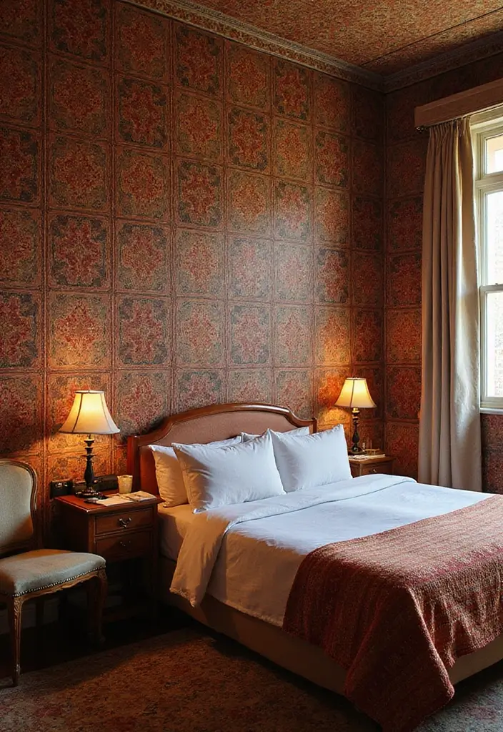 30 Guest Room Wallpaper Designs That Transform the Walls 27 30 Guest Room Wallpaper Designs That Transform the Walls - 27. Ethnic Patterns