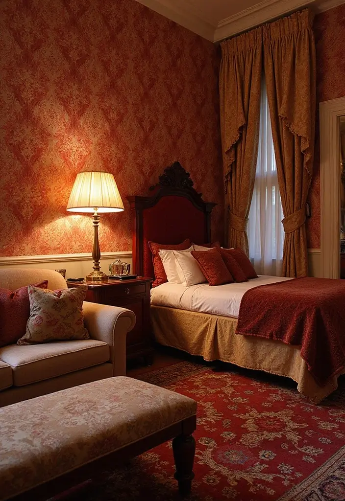 30 Guest Room Wallpaper Designs That Transform the Walls 29 30 Guest Room Wallpaper Designs That Transform the Walls - 29. Luxurious Patterns