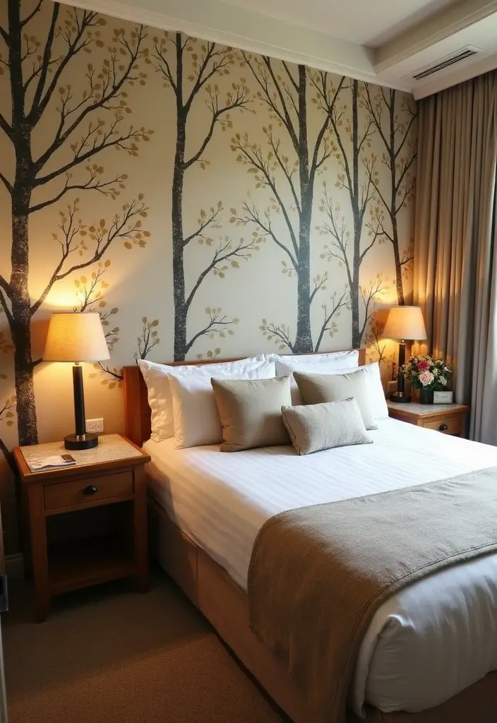 30 Guest Room Wallpaper Designs That Transform the Walls 9 30 Guest Room Wallpaper Designs That Transform the Walls - 9. Nature-Inspired Patterns