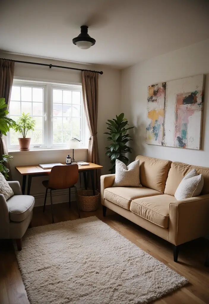 30 Guest Room in Basement Ideas That Look Bright and Cozy - 23. Functional Workspaces