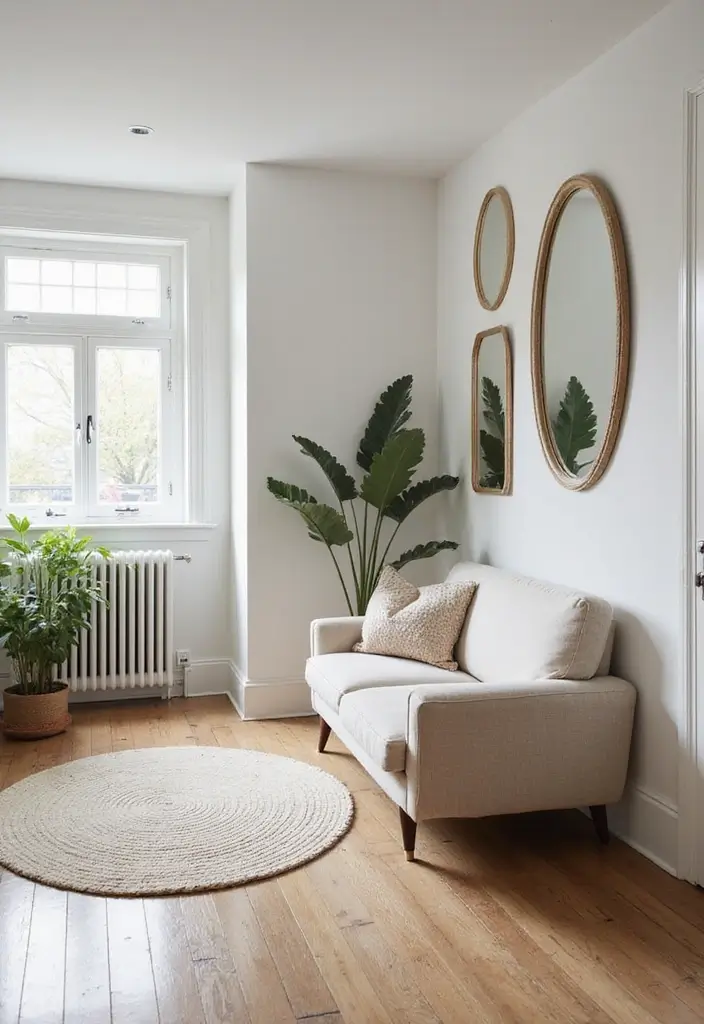 30 Guest Room in Basement Ideas That Look Bright and Cozy - 9. Use of Mirrors to Enhance Light