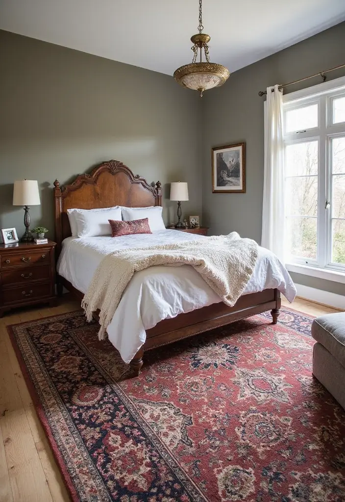 30 Moody Guest Room Inspirations That Feel Cozy and Elegant - 13. Statement Rugs