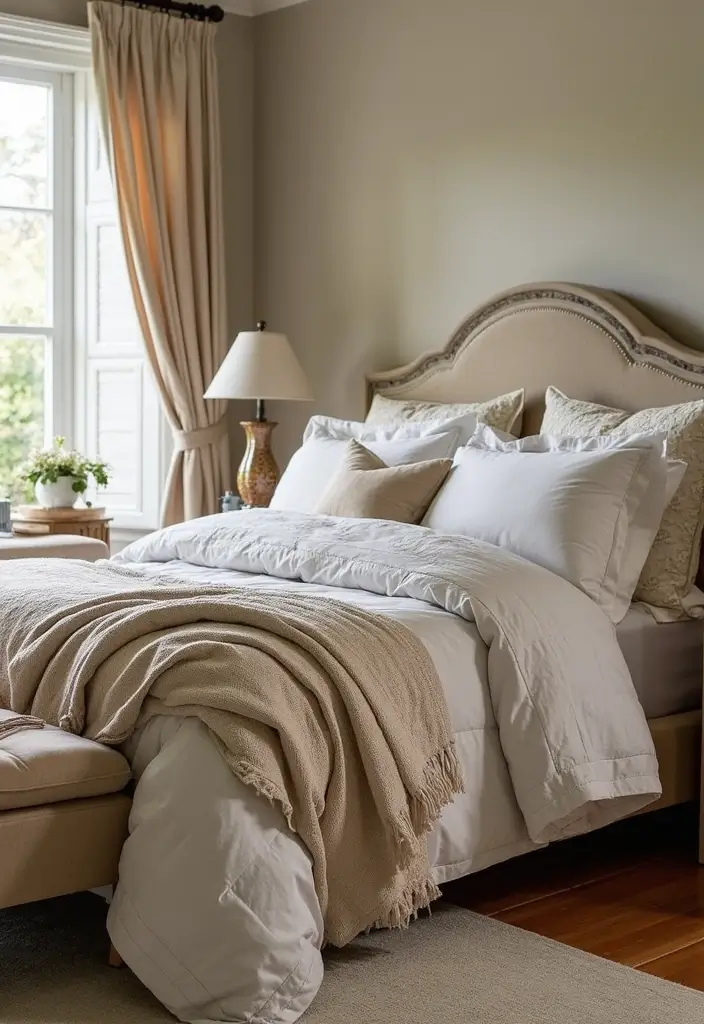 30 Moody Guest Room Inspirations That Feel Cozy and Elegant - 21. Quilted Throws and Comforters