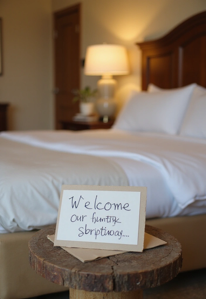 30 Moody Guest Room Inspirations That Feel Cozy and Elegant - 22. Personal Welcome Notes