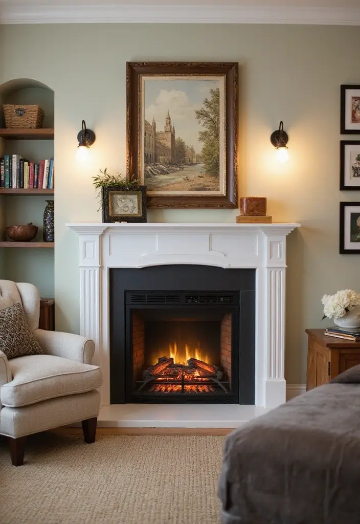 30 Moody Guest Room Inspirations That Feel Cozy and Elegant - 27. Cozy Fireplaces