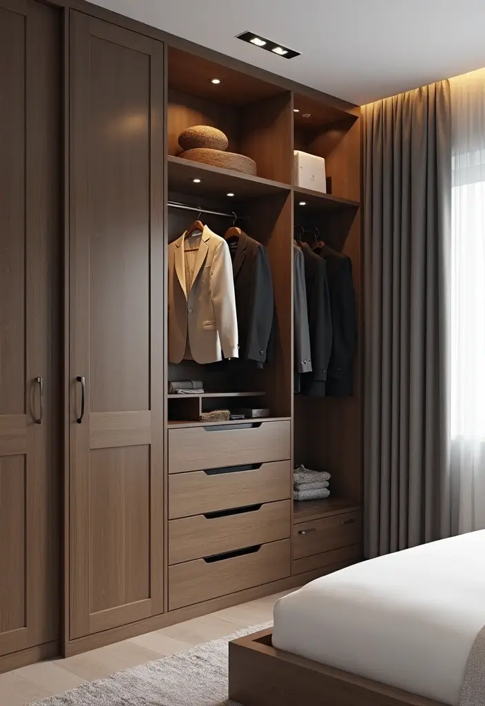 30 Multipurpose Guest Room Ideas That Save Space - 17. Built-In Wardrobes