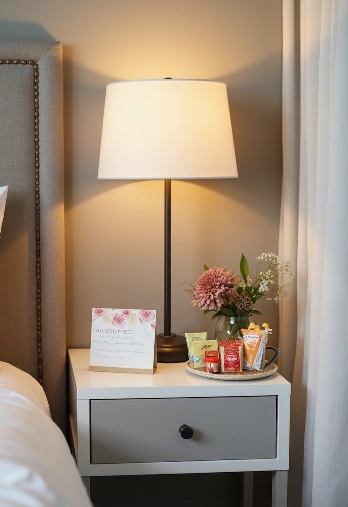 30 Multipurpose Guest Room Ideas That Save Space - 23. Personalized Guest Welcome Kits