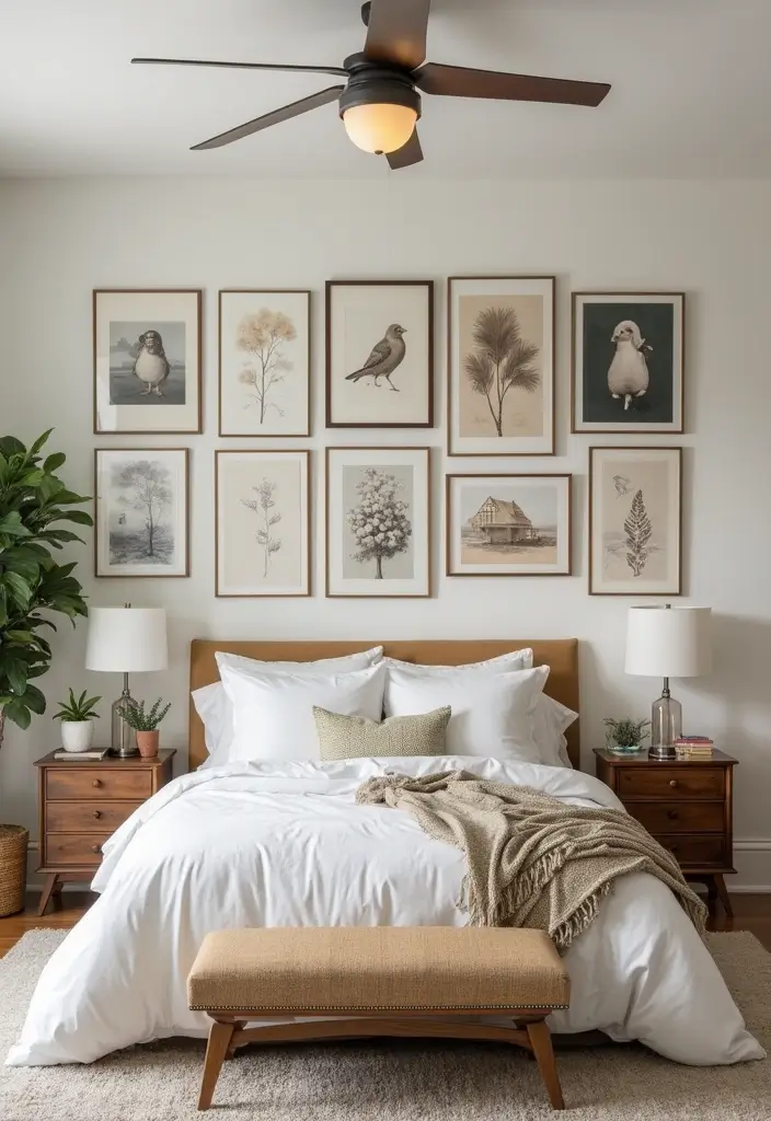 30 Multipurpose Guest Room Ideas That Save Space - 25. Wall Art as Focal Points