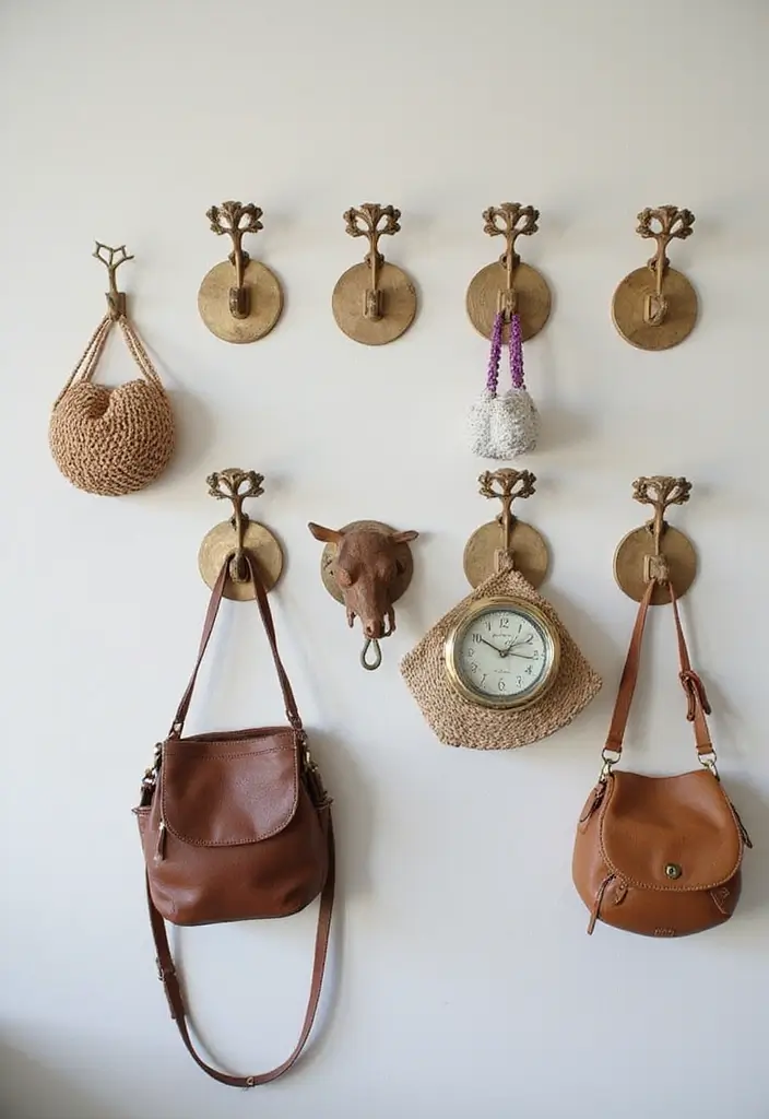 30 Multipurpose Guest Room Ideas That Save Space - 9. Creative Wall Hooks