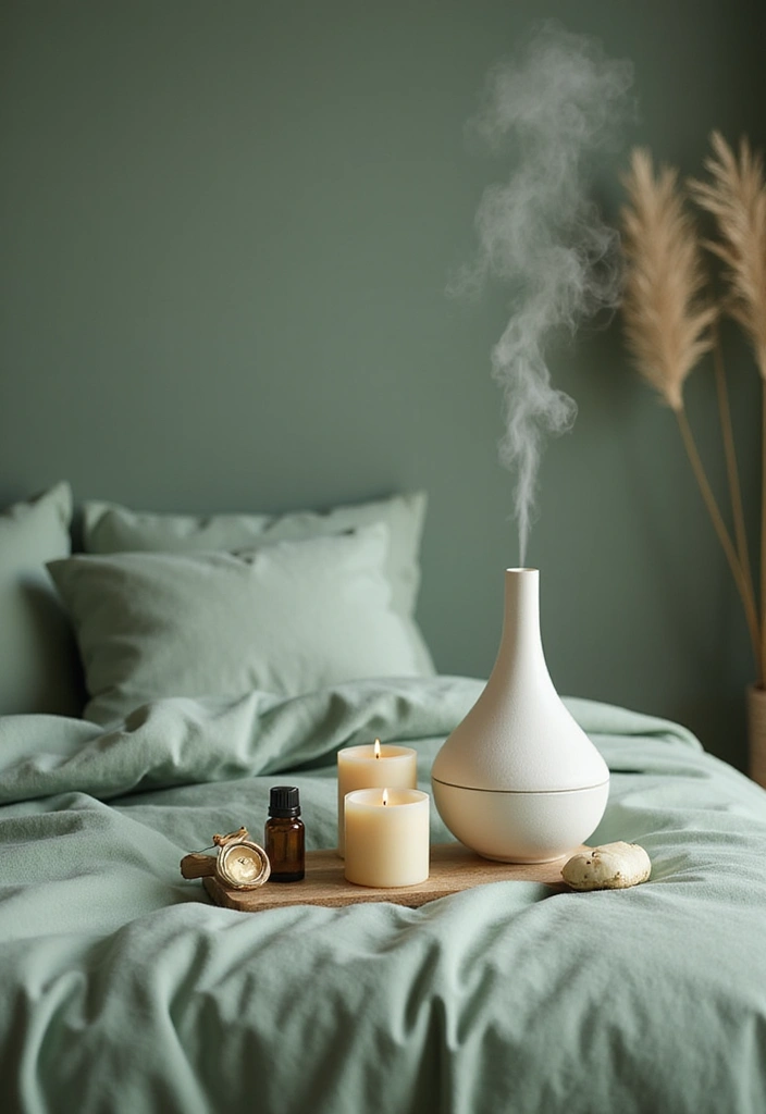 30 Sage Green Guest Room Inspirations That Feel Soft and Calm 28 30 Sage Green Guest Room Inspirations That Feel Soft and Calm - 28. Tranquil Scents