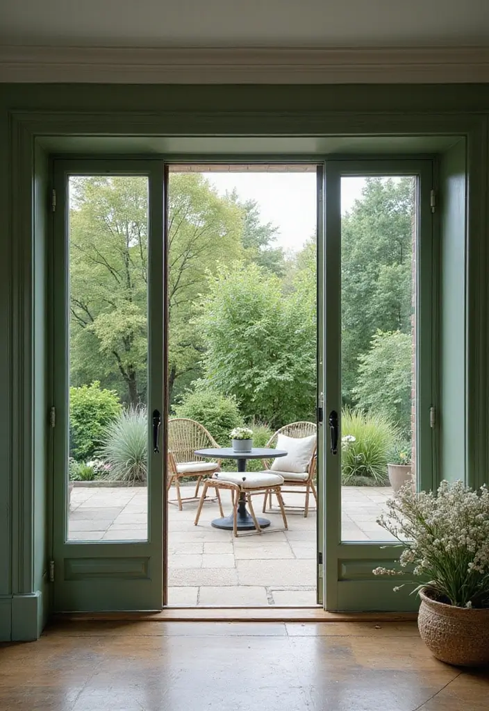 30 Sage Green Guest Room Inspirations That Feel Soft and Calm 30 30 Sage Green Guest Room Inspirations That Feel Soft and Calm - 30. Embrace the Outdoors