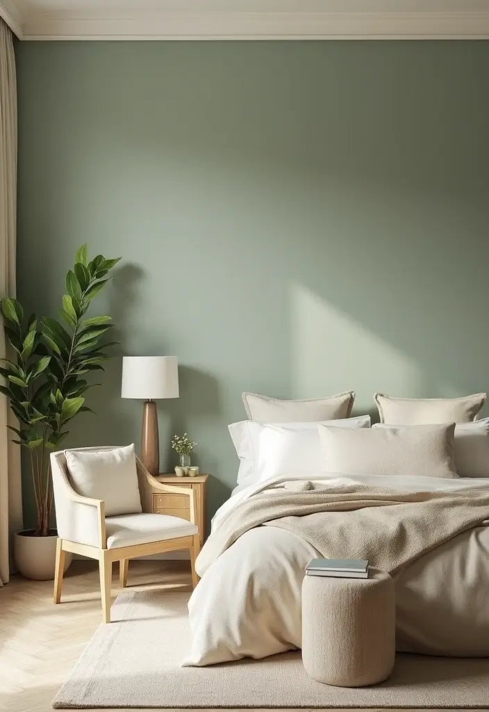 30 Sage Green Guest Room Inspirations That Feel Soft and Calm 4 30 Sage Green Guest Room Inspirations That Feel Soft and Calm - 4. Muted Color Palette