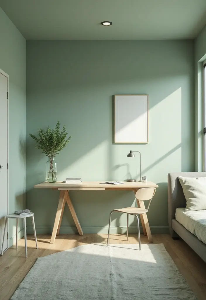 30 Sage Green Guest Room Inspirations That Feel Soft and Calm 6 30 Sage Green Guest Room Inspirations That Feel Soft and Calm - 6. Minimalist Furniture Choices
